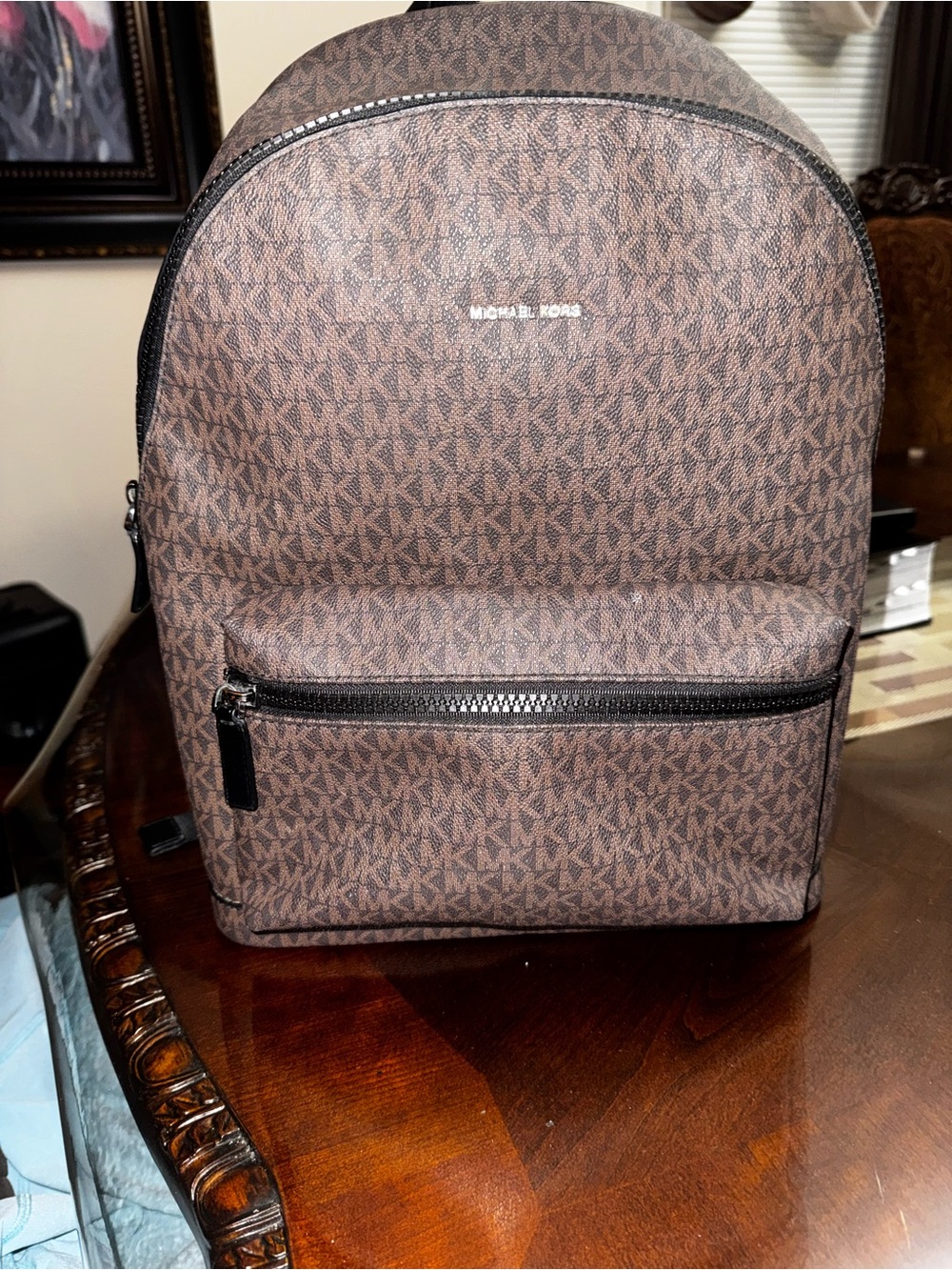 Michael Kors Brown MK Monogram Backpack for Men